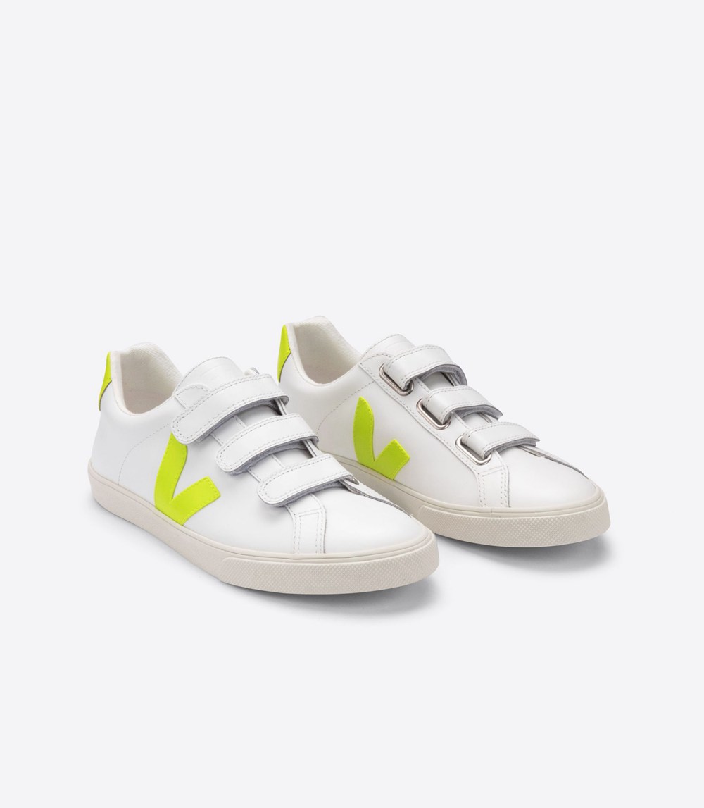 Tenis Veja Hombre - 3-Lock Cuero - Blancos - 643NIDJBG